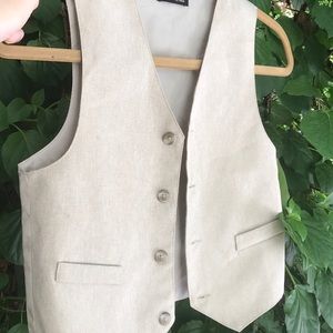 Boys size 6 tan vest and pants